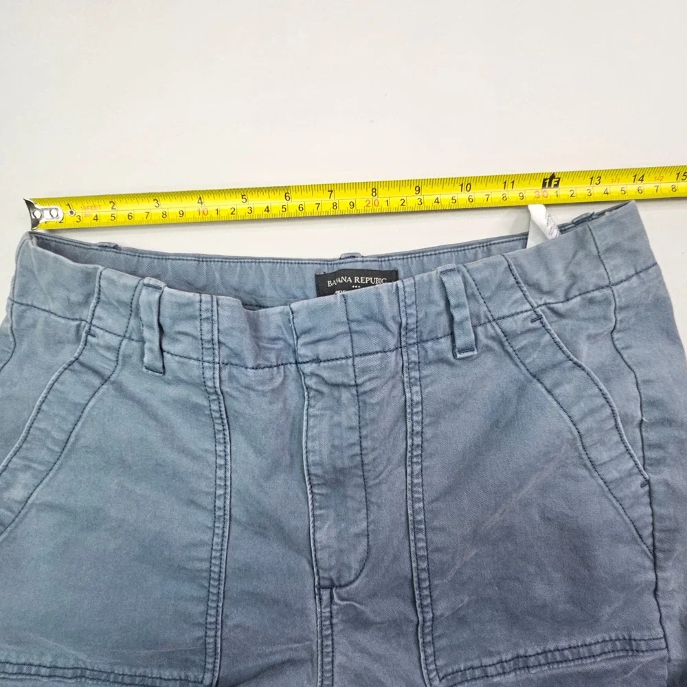 Banana Republic Chino Pants Women 4 Blue Girlfriend Authentic Utility Raw Hem